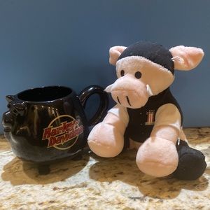 HARLEY DAVIDSON HOG COFFEE MUG🐖 and STUFFED HARLEY HOG